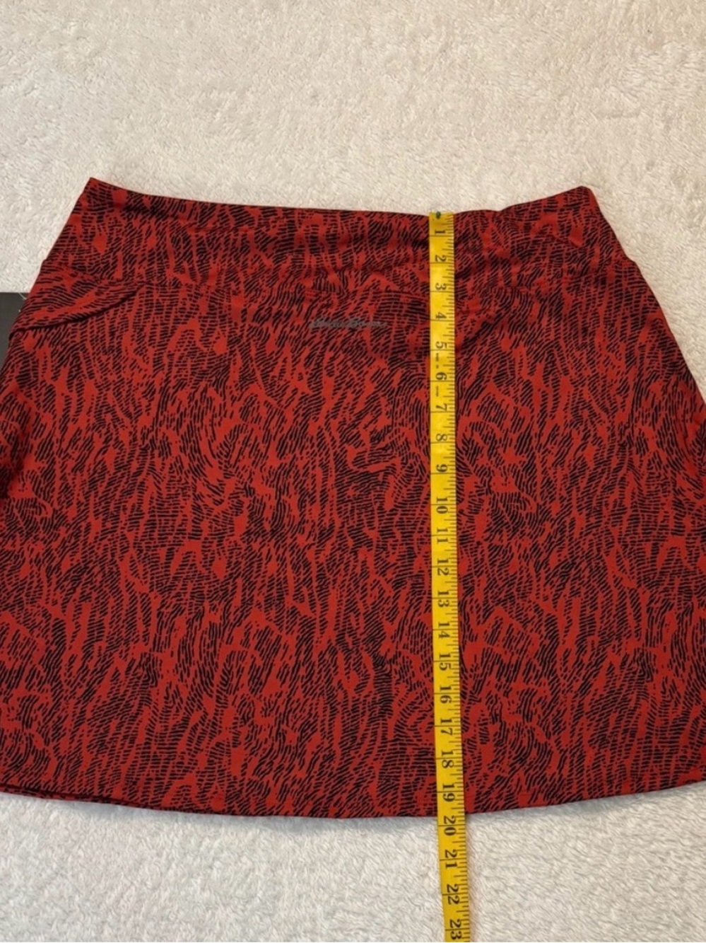 Eddie Bauer Kacey Pull On Skirt Cinnabar Imprint Size XL Orange Black New - Picture 7 of 9